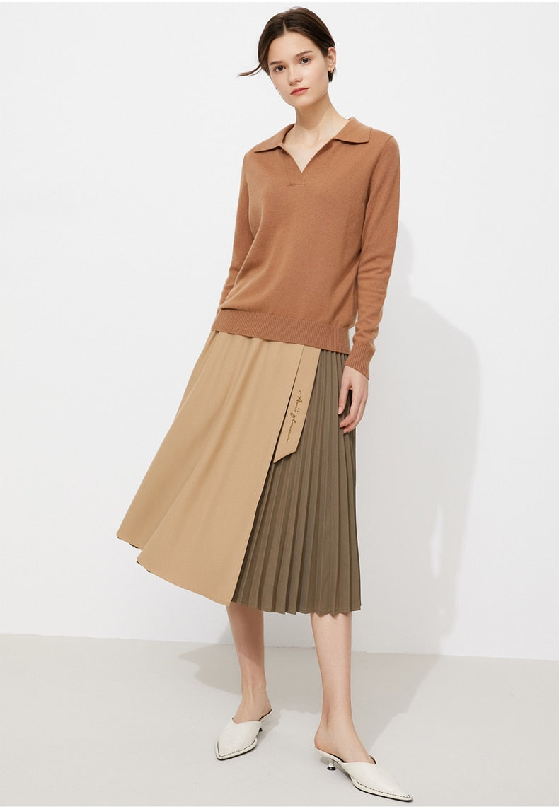 Vintage High Waist Pleated Skirt