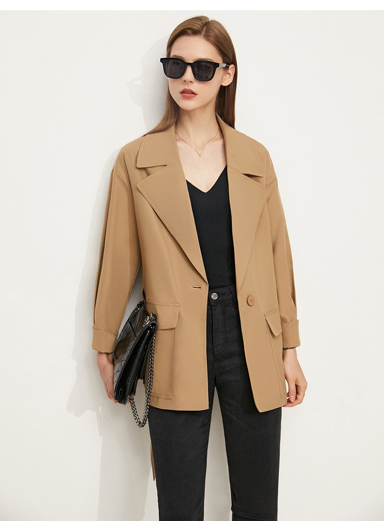 Single Button Trench Coat